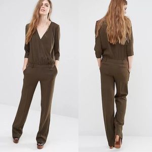 Ba&sh Allure Wrap Front Woven Trouser Jumpsuit